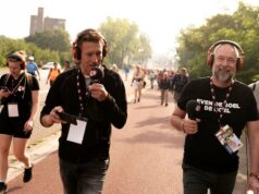 Ochtendshow Radio 2 eenmalig in de middag vanwege Nijmeegse Vierdaagse Jan-Willem Roodbeen en Jeroen Kijk in de Vegte tijdens de Nijmeegse Vierdaagse